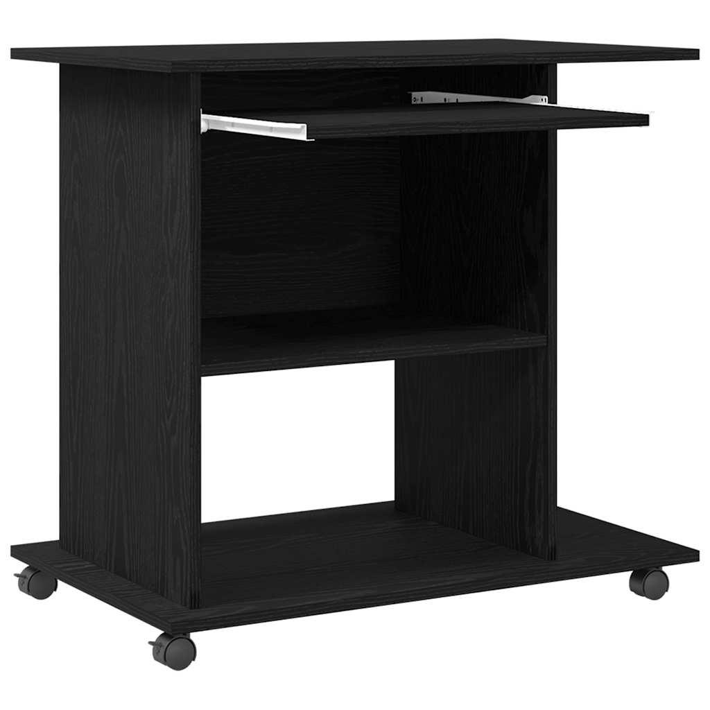 vidaXL Computertisch Eiche schwarz 80x50x75 cm Holzwerkstoff - Image 5