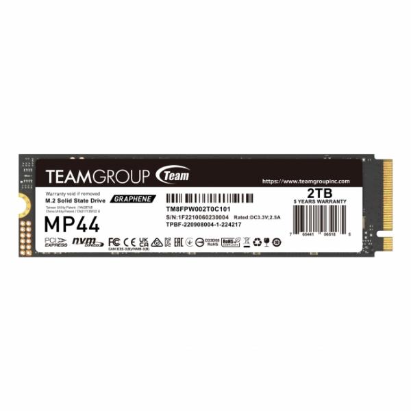 Team Group Mp44 2 Tb M.2 Pci Express 4.0 Nvme (team 2tb Mp44 M.2 Nvme Gen4 Ssd, M.2 2280, Pcie4, R/w 7400/7000 Mb/s, Heat Dissipating Graphene Label)