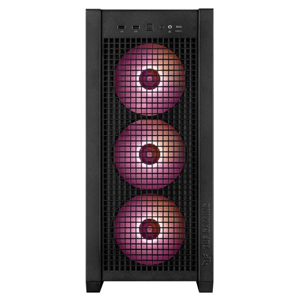 Asus Tuf Gaming Gt302 Argb Midi Tower Nero (asus Tuf Gaming Gt302 Argb Case W/ Glass Window, E-Atx, 4x Argb Fans, Interchangeable Side Panel, UsB-c,