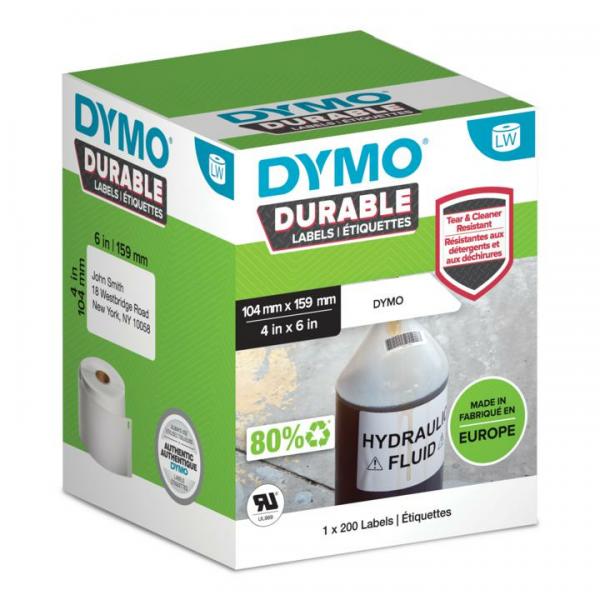 Dymo Durable Bianco Etichetta Per Stampante Autoadesiva (dymo 2112287 Lw Durable Extra Large Shipping Label 104mm X 159mm Black On White)