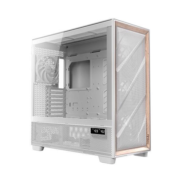 Antec Flux Pro White Euv Full Tower Bianco, Legno (antec Flux Pro Full Tower Pc Case With Tempered Glass, White/wood, 6 PrE-Installed Fans, Usb Type-