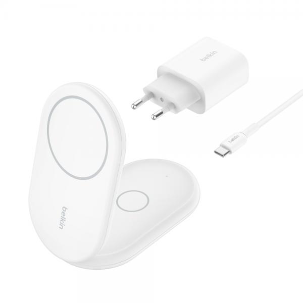 Belkin Boostcharge Cuffie, Smartphone Usb Carica Wireless Ricarica Rapida Interno (wrlss Boost Chargeqi2 - Klappbare 2in1 Ladestat. 15watt)