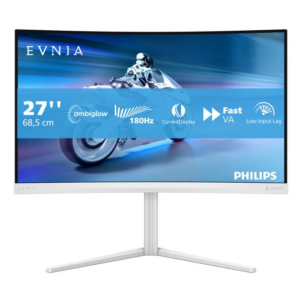 Philips Evnia 5000 27m2c5201l/00 Led Display 68,6 Cm [27] 1920 X 1080 Pixel Full Hd Lcd Bianco (evnia 5000 Ambiglow Curved Fhd 180hz Fa)