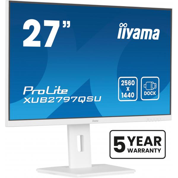 Iiyama Prolite Xub2797qsU-W2 Monitor Pc 68,6 Cm [27] 2560 X 1440 Pixel Quad Hd Led Bianco (iiyama Prolite Xub2797qsU-W2 Computer Monitor 68.6 Cm [27')