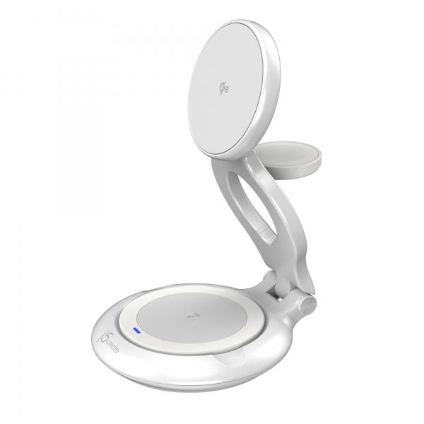 J5create Jupw3415-N Caricabatterie Per Dispositivi Mobili Orologio Intelligente, Cuffie, Smartphone Bianco Usb Carica Wireless Ricarica Rapida Intern