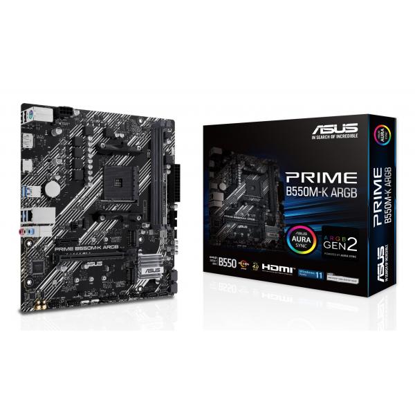 Asus Prime B550M-K Argb Amd B550 Socket Am4 Micro Atx (asus Prime B550M-K Argb - Bundkort - m)