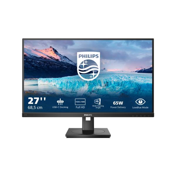 Philips S Line 273s1/00 Monitor Pc 68,6 Cm [27] 1920 X 1080 Pixel Full Hd Lcd Nero (27 Fhd Usb C Docking Monitor)