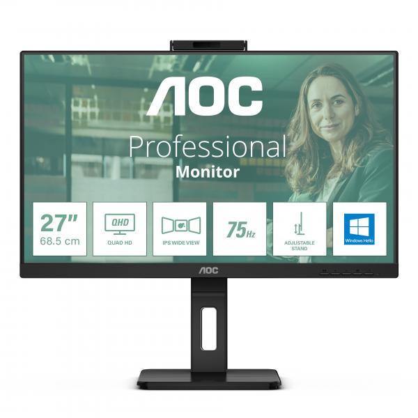 Aoc Q27p3cw Monitor Pc 68,6 Cm [27] 2560 X 1440 Pixel Quad Hd Led Nero (q27p3cw 27in Ips 2560x1440 16:9 - 4ms Black)