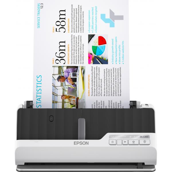 Epson DS-C490 Scanner A Foglio 600 X 600 Dpi A4 Nero, Grigio (dS-C490 A4 Compact Desktop Scanner)