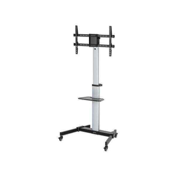 Manhattan 462327 Supporto Tv A Parete 2,18 M [86] Nero, Argento (tv & Monitor Mount, Trolley Stand, 1 Screen, Screen Sizes: 37-86, -10 To 5 Tilt, 90