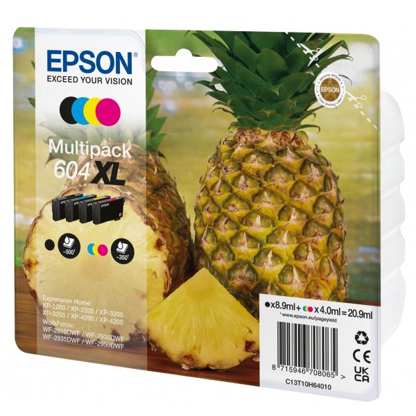 Epson 604xl Cartuccia D'inchiostro 4 Pz Originale Resa Elevata [xl] Nero, Ciano, Magenta, Giallo (epson 604 - 4 Pakker - Xl - Sort, Gul,)