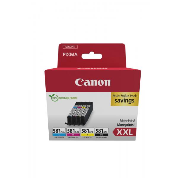 Canon 1998c007 Cartuccia D'inchiostro 4 Pz Originale Nero, Ciano, Magenta, Giallo (canon ClI-581xxl Bk/c/m/y Multi Ink)