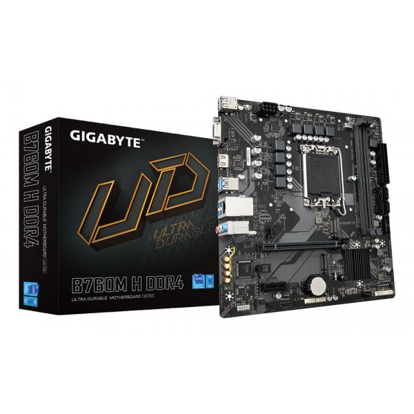 Gigabyte B760m H Ddr4 Scheda Madre - Supporta Cpu Intel Core Di 14a Generazione, 6+1+1 Fasi Vrm Digitale, Fino A 3200mhz Ddr4 [oc], 2xpcie 4.0 M.2, G