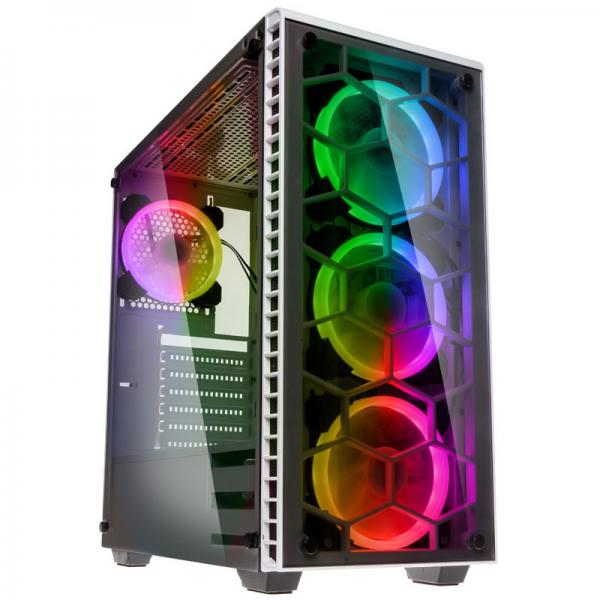 Kolink Observatory White Midi Tower Nero, Bianco (kolink Observatory Midi Tower Rgb Gaming Case - White Tempered Glass Window)
