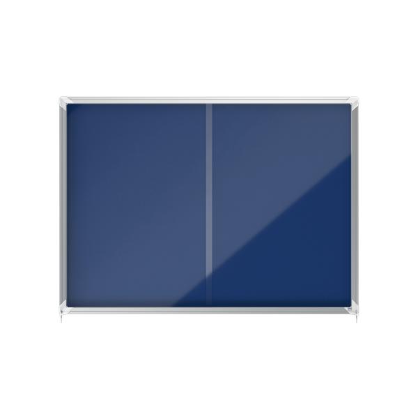 Nobo 1915334 Bacheca Per Appunti Interno Blu Alluminio (nobo 1915334 18 X A4 Premium+ Lockable Notice Board With Blue Felt)