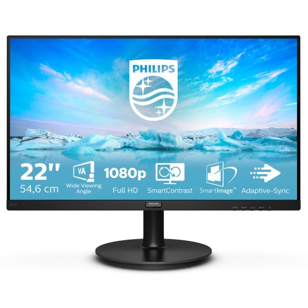 Philips V Line 221v8/00 Monitor Pc 54,6 Cm [21.5] 1920 X 1080 Pixel Full Hd Led Nero (philips V-Line 221v8 - Monitor A Led - 22 [21.5 Visualizzabile]