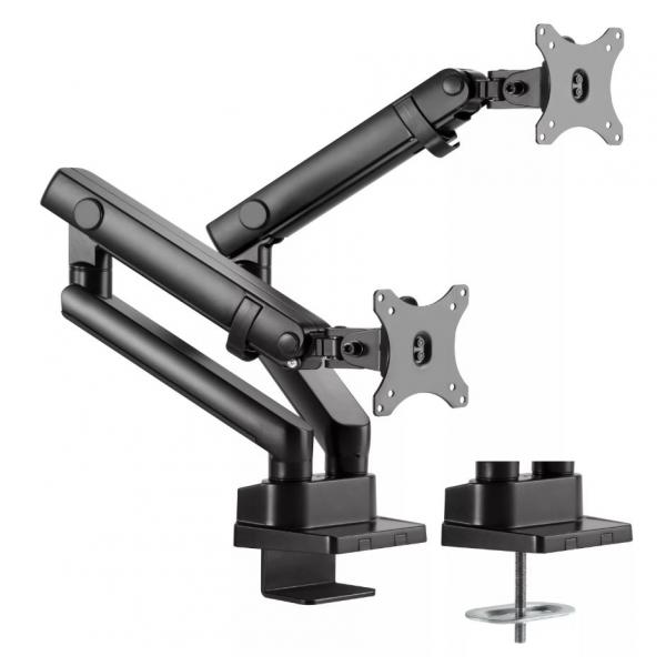 Dual Monitor Mount Black - Articulating Arms