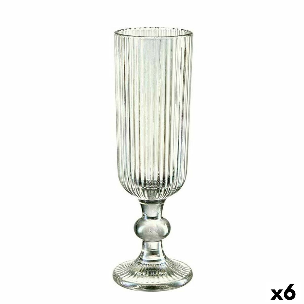 Calice da champagne Vivalto Verde Vetro 160 ml Righe (6 Unità)