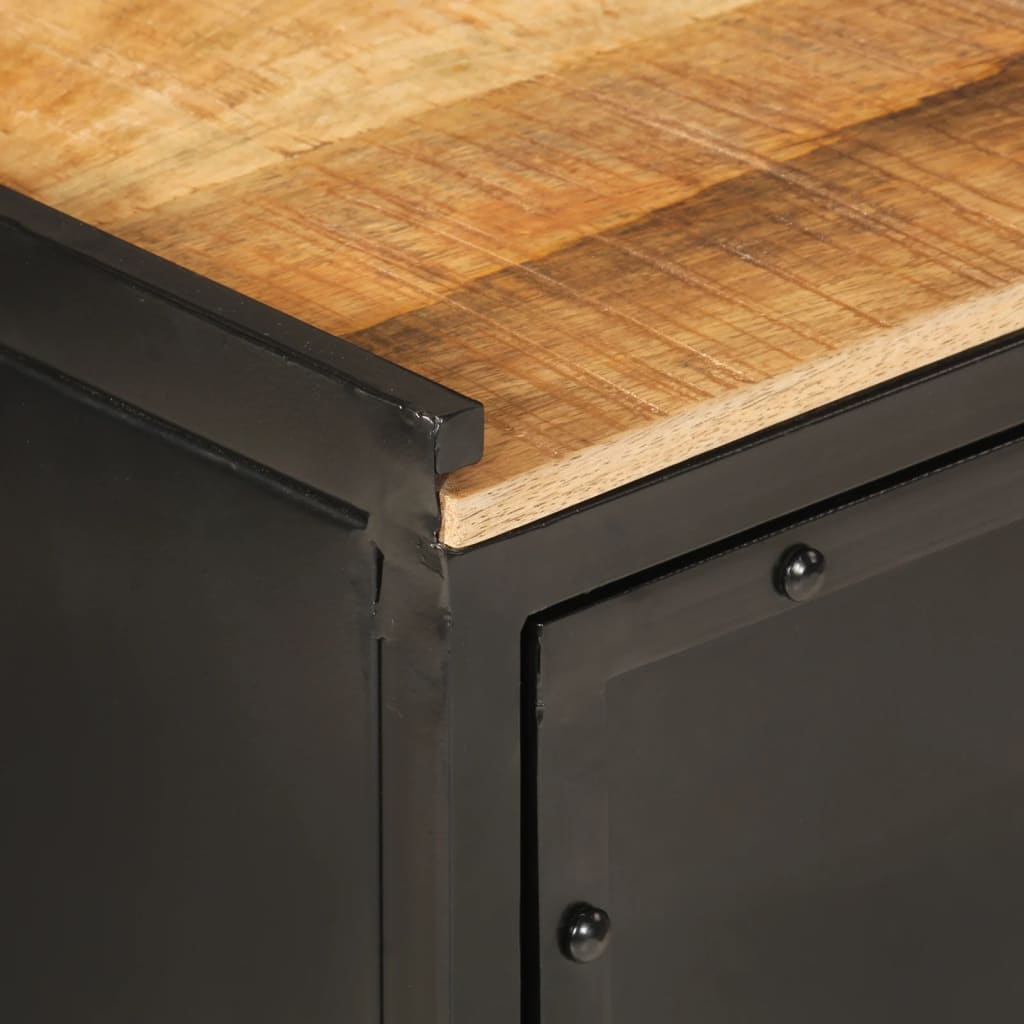 Mobile Da Bagno 40x30x60 Cm In Ferro E Legno Massello Di Mango - Image 6