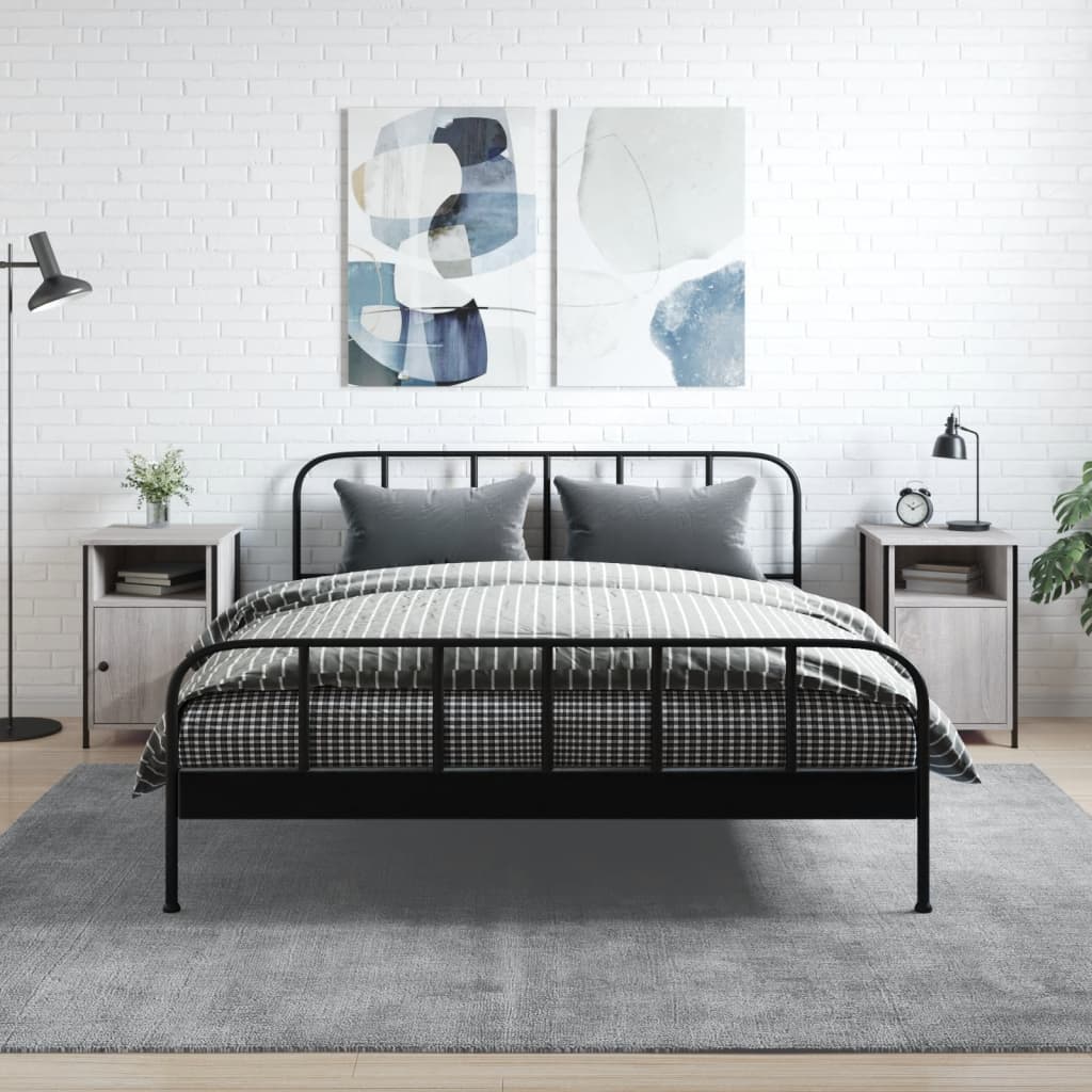Comodini 2 Pz Grigio Sonoma 40x42x60 Cm In Legno Multistrato
