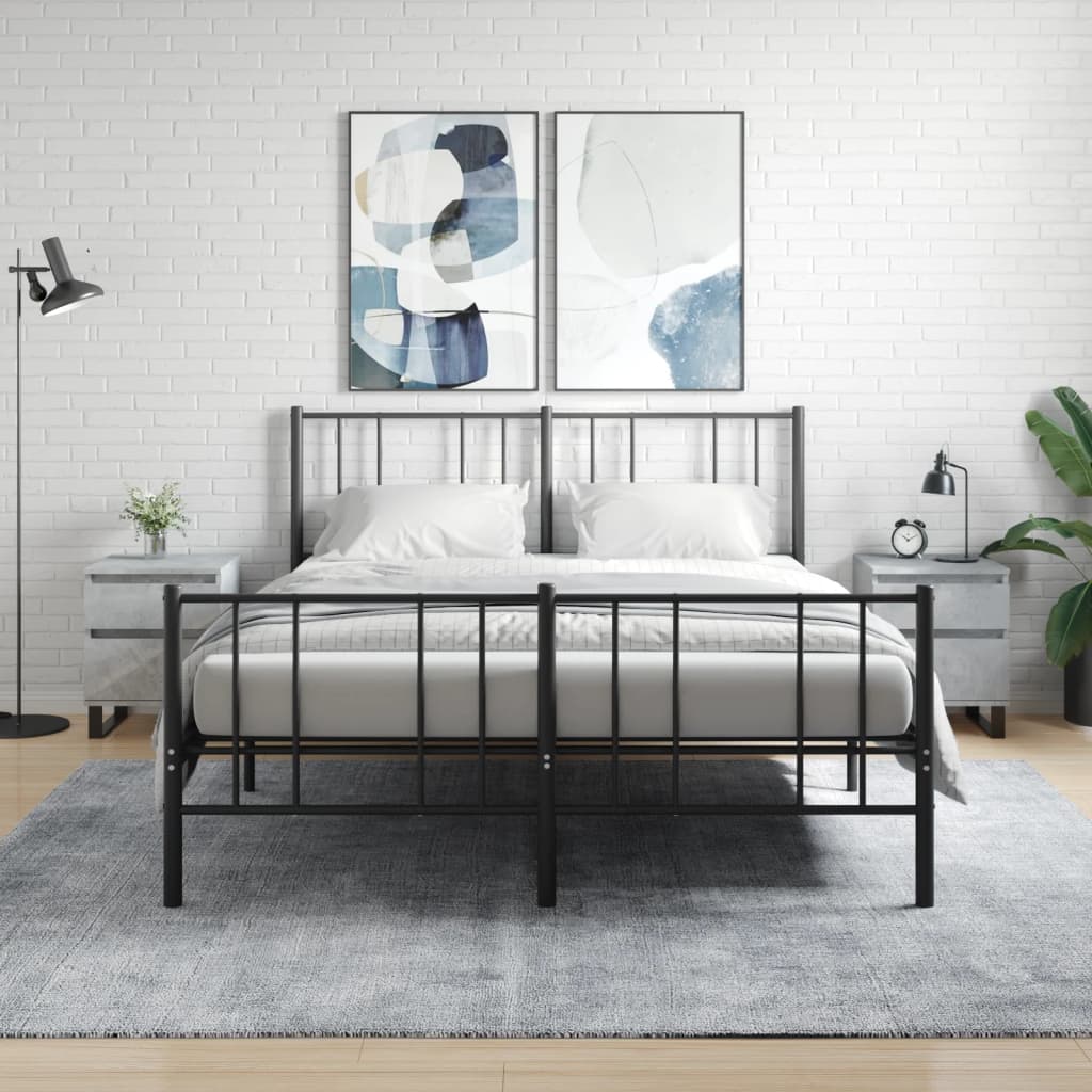 Comodini 2pz Grigio Cemento 40x35x50 Cm In Legno Multistrato