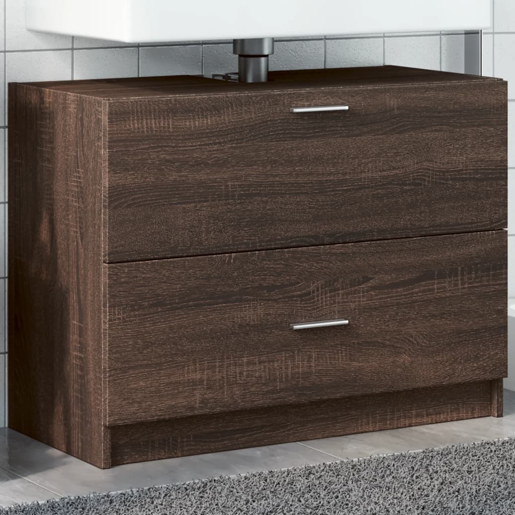 Mobile Lavabo Rovere Fumo 78x37x59 Cm In Truciolare