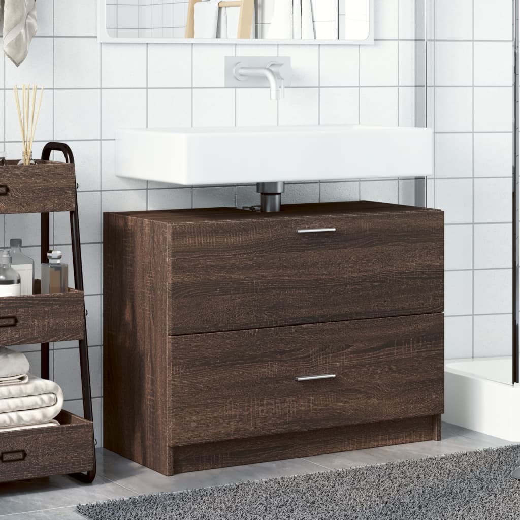 Mobile Lavabo Rovere Fumo 78x37x59 Cm In Truciolare - Image 3