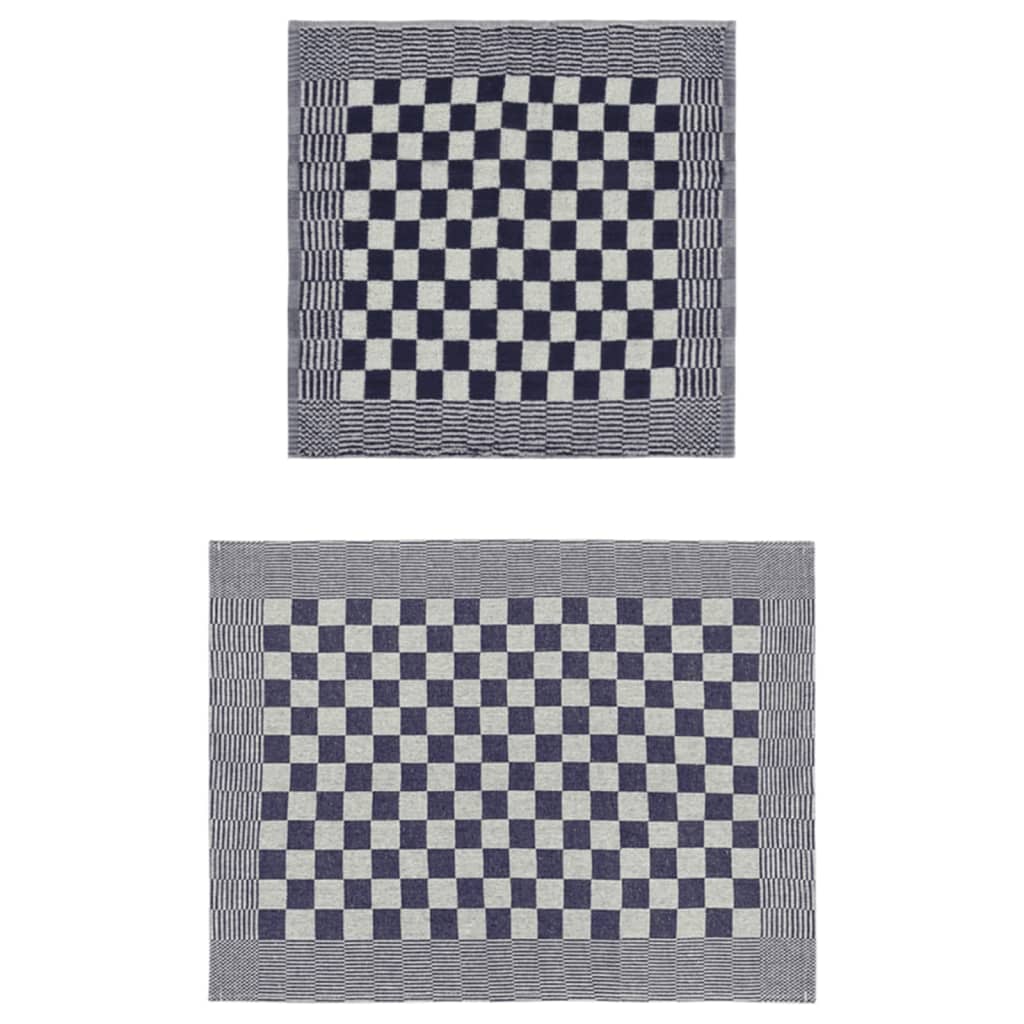 Set Strofinacci 10 Pz In Cotone Blu E Bianco