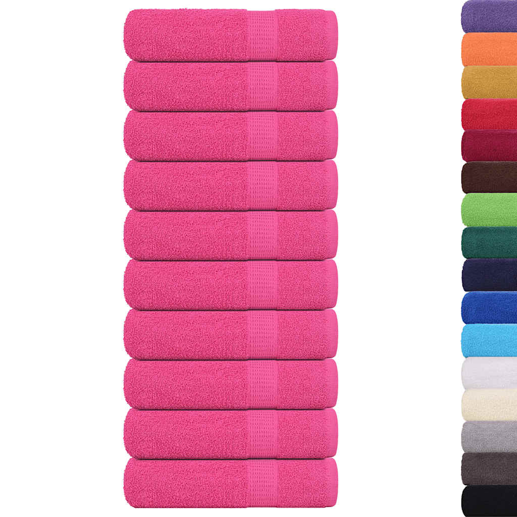 Asciugamani Da Bagno 10 Pz Rosa 100x150 Cm 360 G/m² 100% Cotone