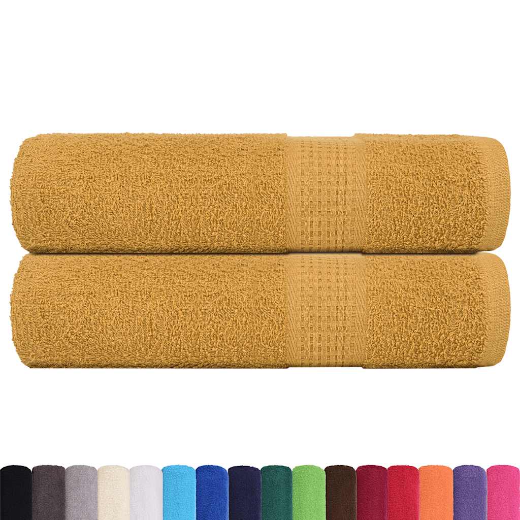 Asciugamani Da Bagno 2 Pz Oro 100x150 Cm 360 G/m² 100% Cotone