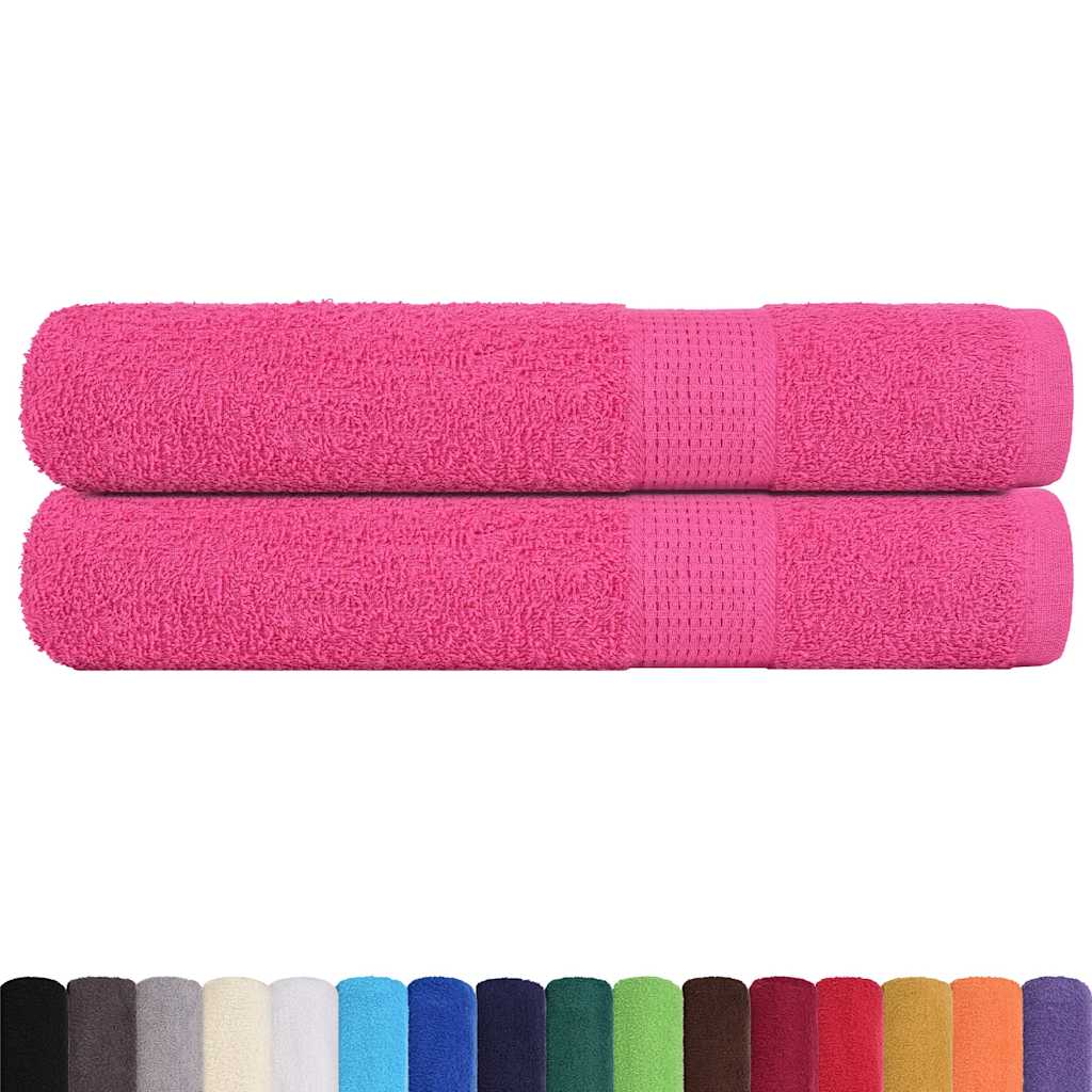 Asciugamani Per Sauna 2 Pz Rosa 80x200 Cm 360 G/m² 100% Cotone