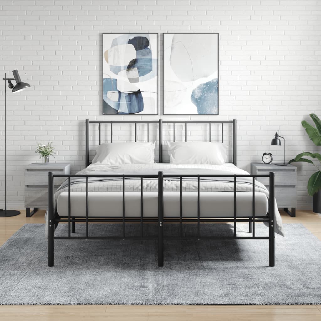 Comodini 2pz Grigio Sonoma 40x35x50 Cm In Legno Multistrato