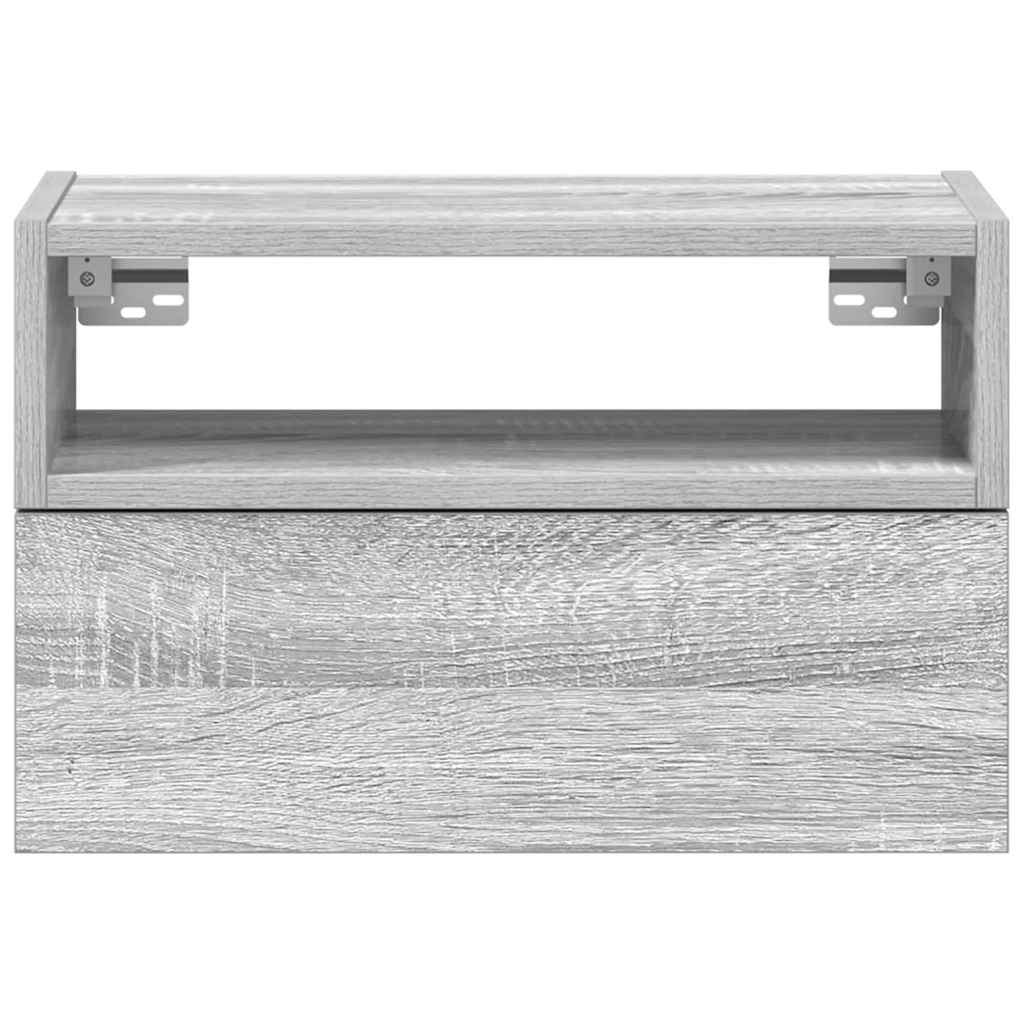 Comodini A Muro 2 Pz Grigio Sonoma 45x26x28,5 cm - Image 4