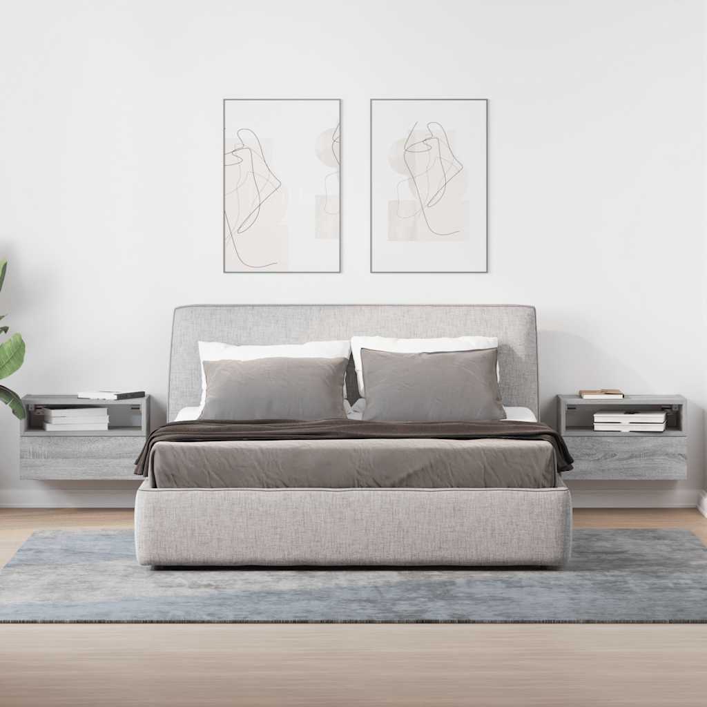 Comodini A Muro 2 Pz Grigio Sonoma 45x26x28,5 cm - Image 3