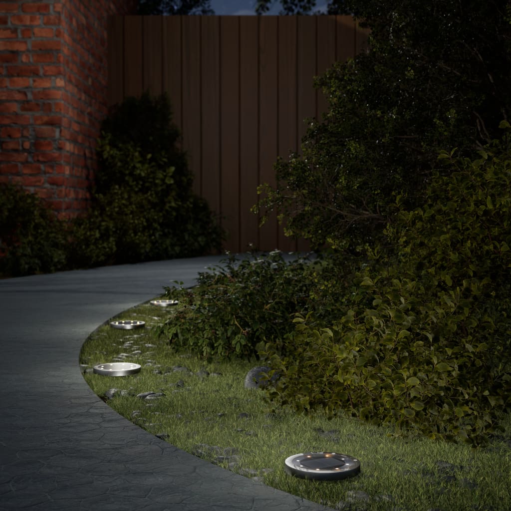 Luci Solari Da Terra Con Picchetti Da Esterno 4pz Bianco Caldo