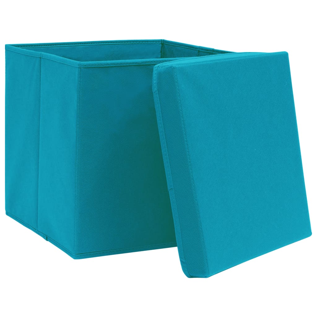 Contenitori Con Coperchi 10 Pz 28x28x28 Cm Azzurro - Image 3