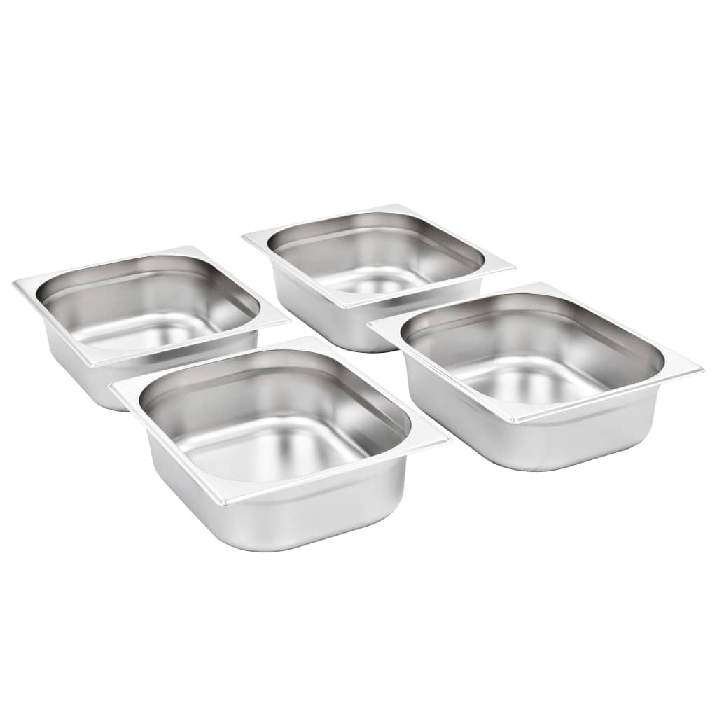 Contenitori Gastronorm 4 Pz Gn 1/2 100 Mm In Acciaio Inox