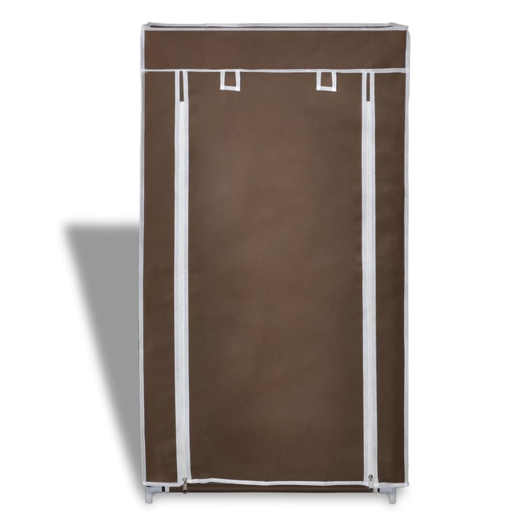 Scarpiera In Tessuto Richiudibile 58 X 28 X 106 Cm Marrone