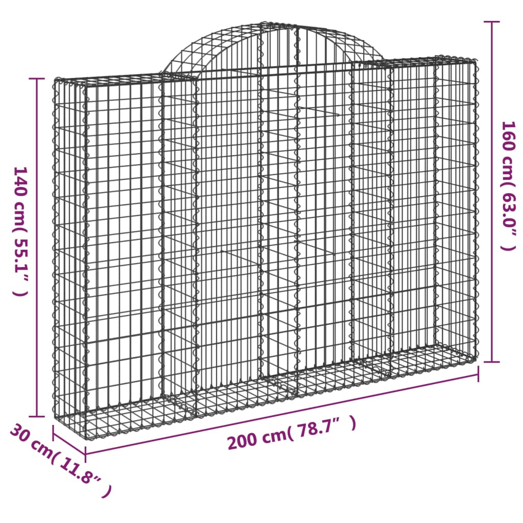 Cesti Gabbioni Ad Arco 5 Pz 200x30x140/160 Cm Ferro Zincato - Image 6