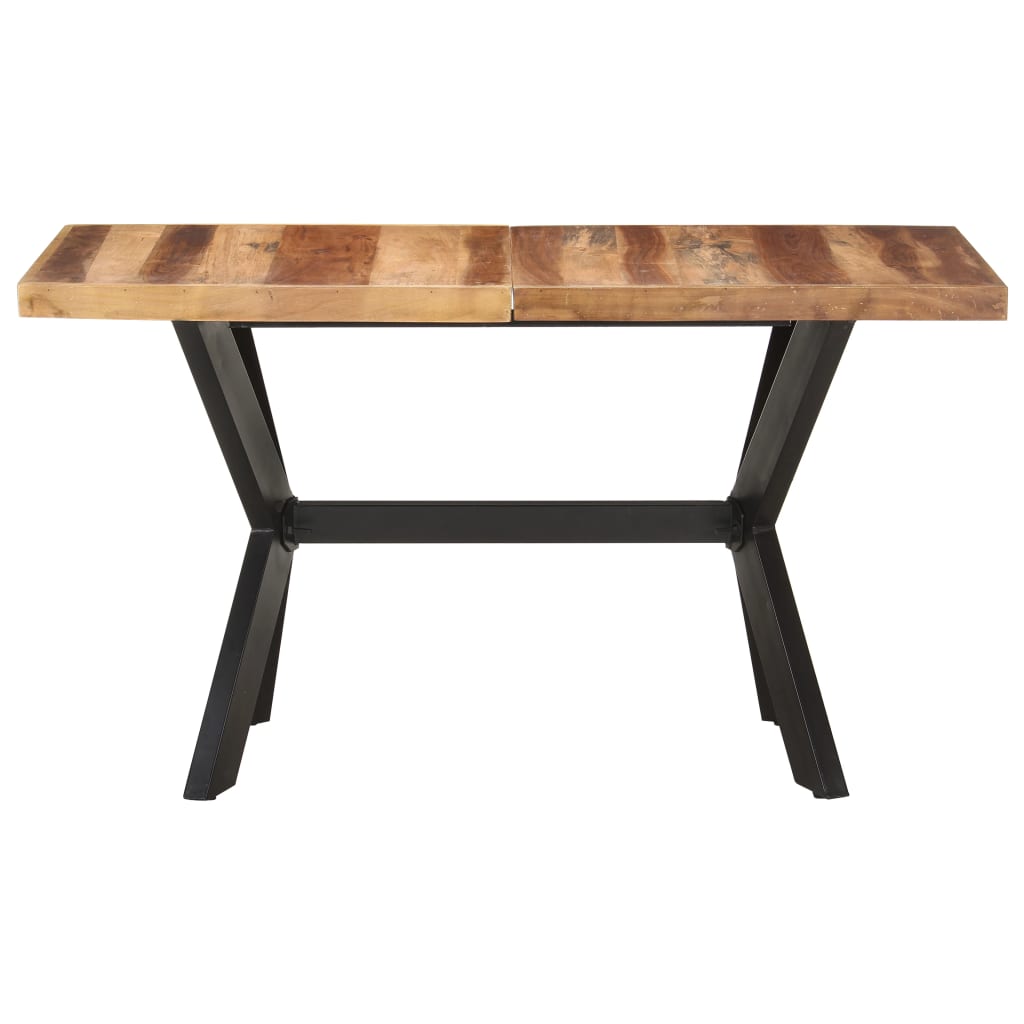 Tavolo Da Pranzo 140x70x75 Cm Legno Massello Con Finitura Ambra