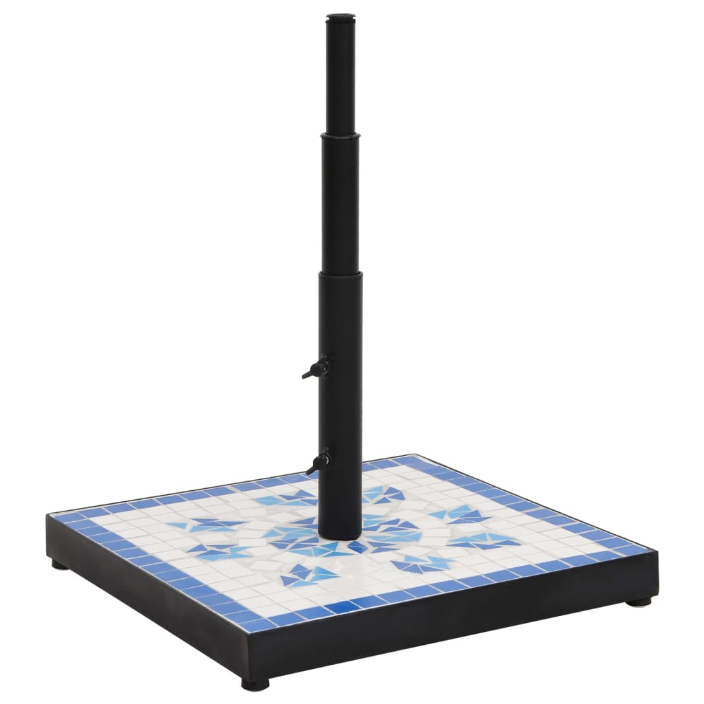 Base Per Ombrellone Blu E Bianco Quadrata 12 kg