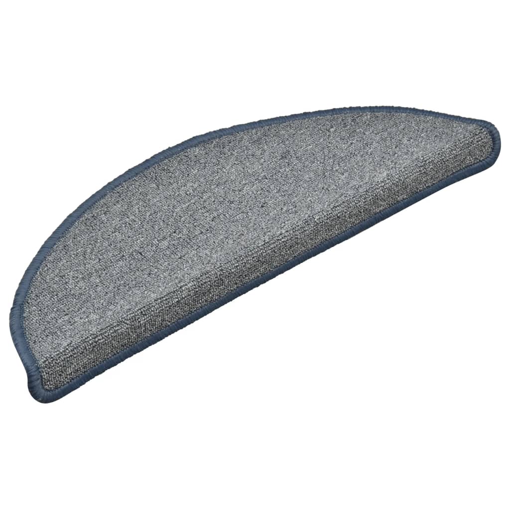 Tappetini Per Scale 15 Pz 56x17x3 Cm Grigio Chiaro E Blu Semicircolari - Image 3
