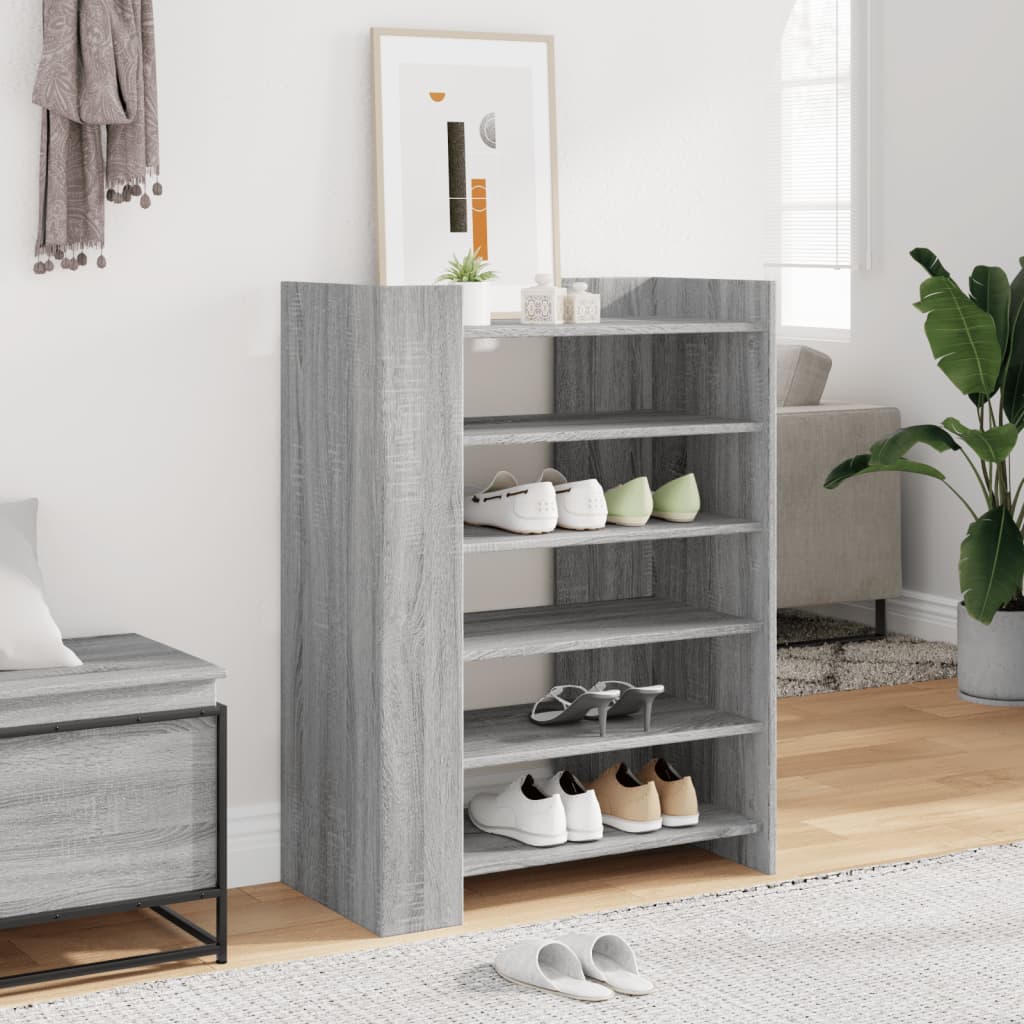 Scarpiera Grigio Sonoma 74,5x37,5x100 Cm In Legno Multistrato