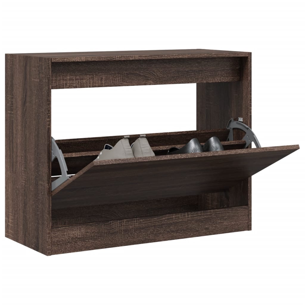 Scarpiera Rovere Marrone 80x34x63 Cm In Legno Multistrato