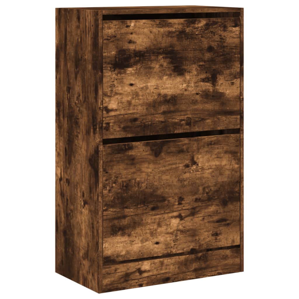 Scarpiera Rovere Fumo 60x34x96,5 Cm In Legno Multistrato - Image 4