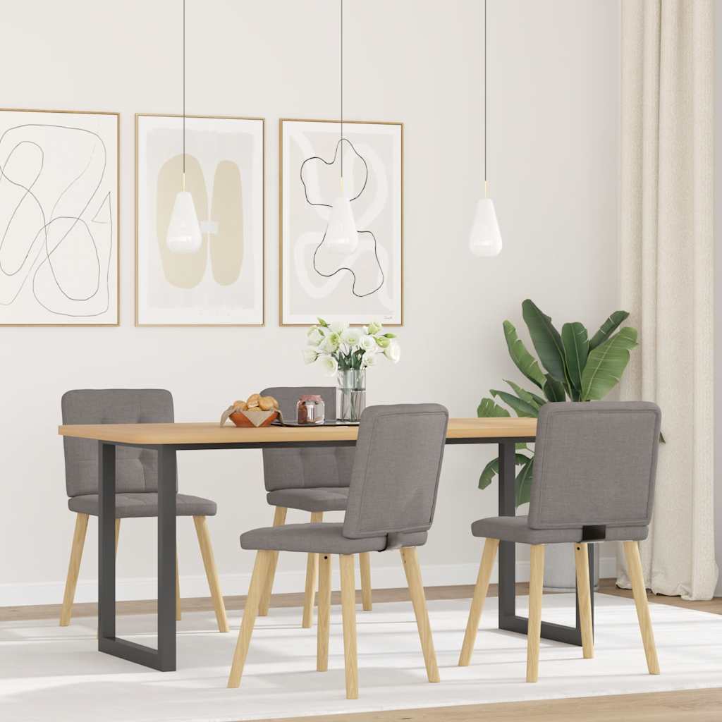 Sedie Da Pranzo 4 Pz Tortora In Tessuto