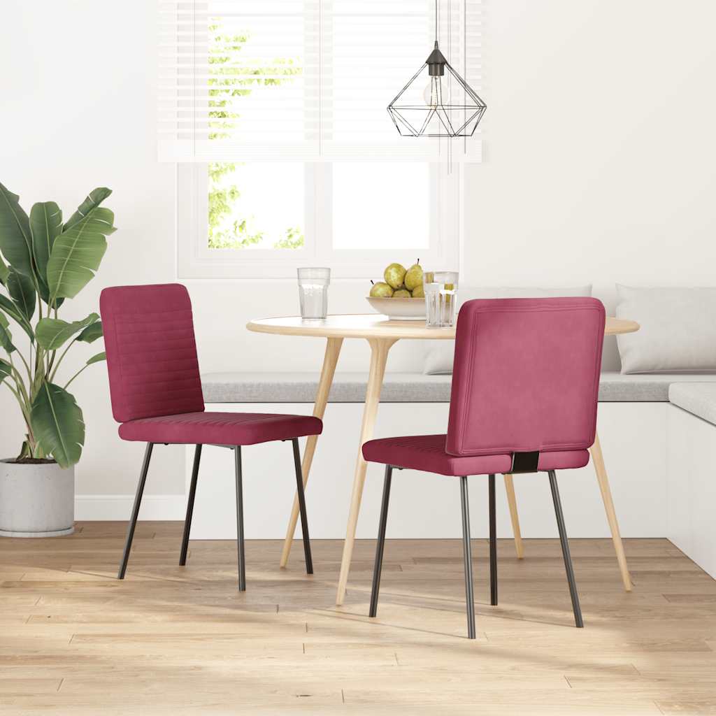 Sedie Da Pranzo 2 Pz Rosso Vino In Velluto