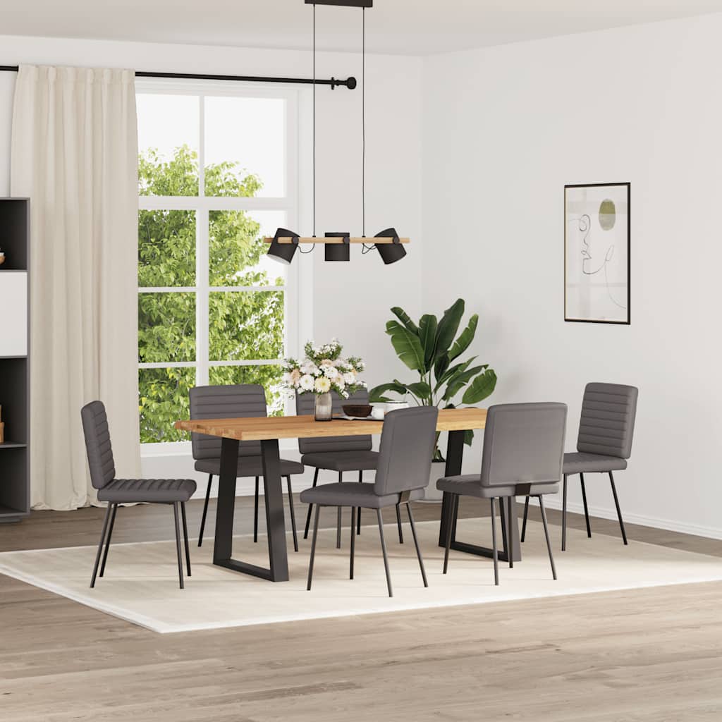 Sedie Da Pranzo 6 Pz In Similpelle Grigio
