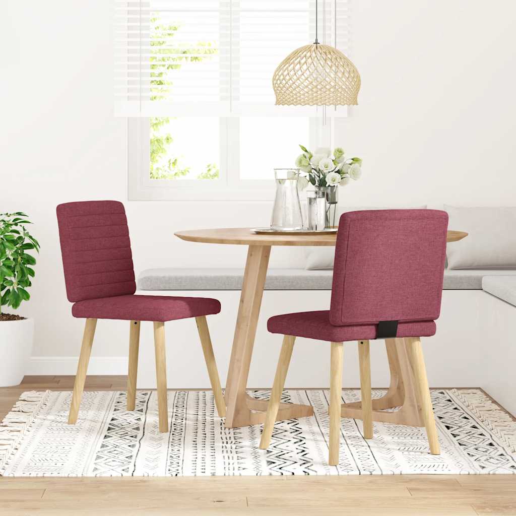 Sedie Da Pranzo 2 Pz Rosso Vino In Tessuto