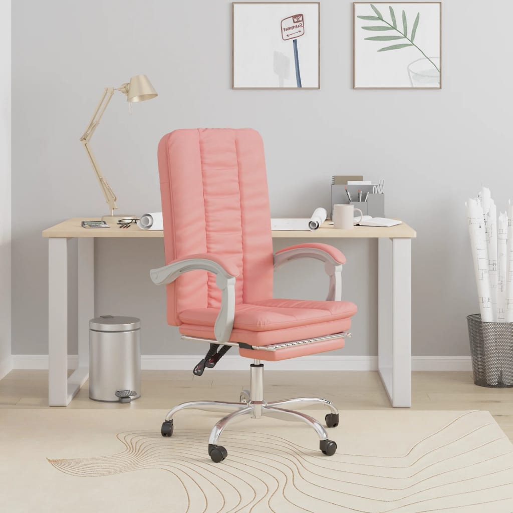 Poltrona Da Ufficio Reclinabile Rosa In Similpelle
